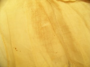 Close up of 18th C lappet cap. 